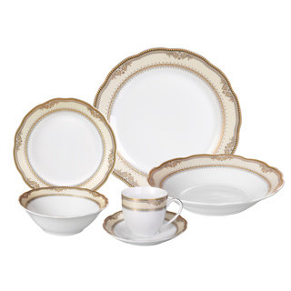 Lorren Home Trends 'Isabella' 24-piece Porcelain Dinnerware Set