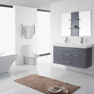 Virtu USA Opal 48-inch Grey Double Sink Vanity Set