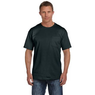Fruit of the Loom Men's Black Heavy Cotton HD Pocket Undershirts (Pack of 9)