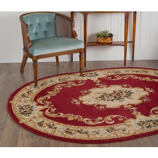 Alise Lagoon Red Oval Traditional Area Rug (5'3 x 7'3 Oval)