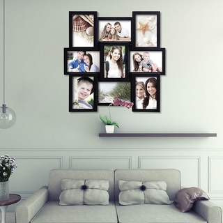 Black Plastic Wall Hanging 9-photo Collage Picture Frame