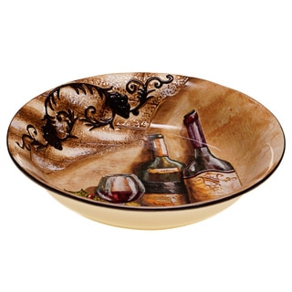 Hand-painted Tuscan View 13-inch Serving/ Pasta Bowl