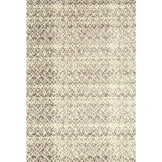 Grand Bazaar Power Loomed Wool & Viscose Nahele Rug in Cream/Gray 7'-10" x 11'