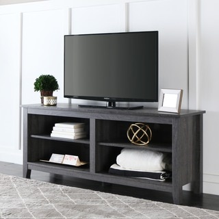 Havenside Home Currituck 58-inch Wood Charcoal Grey TV Stand