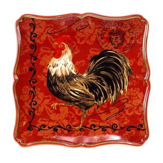 Certified International Tuscan Rooster 12.5-inch Square Platter