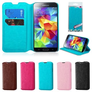 INSTEN Wallet Card Slot Book-style Leather Phone Case Cover for Samsung Galaxy S5/ SV