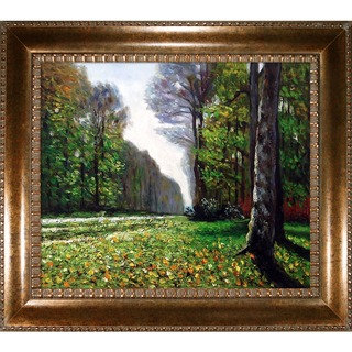 Claude Monet 'The Road to Bas-Breau, Fontainebleau' Hand Painted Framed Canvas Art