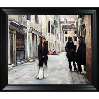 John Singer Sargent 'Street in Venice' Hand Painted Framed Canvas Art