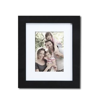 Adeco Decorative Black Wood Wall Hanging/ Table Top Display 5x7 Photo Frame with Mat