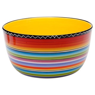Hand-painted Tequila Sunrise 10.75-inch Deep Bowl