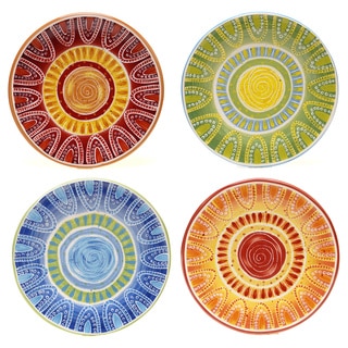 Certified International Hand-painted Tapas 8.75-inch Assorted Salad/ Dessert Plates (Set of 4)