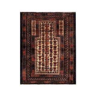 Herat Oriental Afghan Hand-knotted 1950s Semi-antique Tribal Balouchi Wool Rug (3'3 x 4'1)