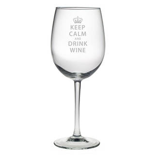 Keep Calm and Drink Wine' Glass (Set of 4)