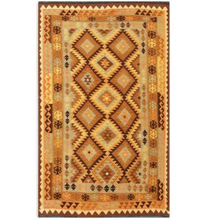 Herat Oriental Afghan Hand-woven Tribal Wool Kilim (4'11 x 8'4)