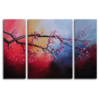Hand-painted 'Cotton Candy Sky Blossom' Oil Painting