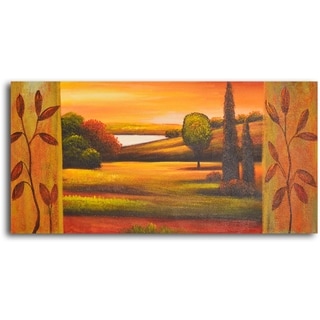 Hand-painted 'Pasture to Lake' Oil Painting