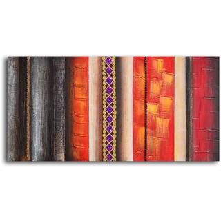 Hand-painted 'Brocade Columns' Oil Painting
