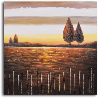 Hand-painted 'Beyond the Stick Fence' Oil Painting