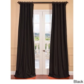 Exclusive Fabrics Faux Silk Taffeta Solid Blackout Curtain Panel
