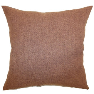 Thaliard Brown Plain 18-inch Feather and Down Filled Throw Pillow