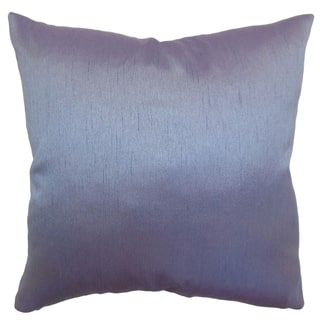 Rosamund Violet Solid Feathered Filled 18-inch Throw Pillow