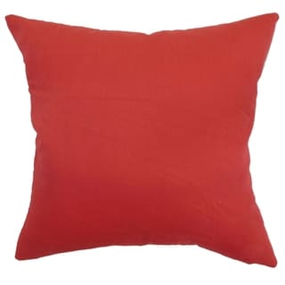 Calvi Red Solid Down Filled Throw Pillow