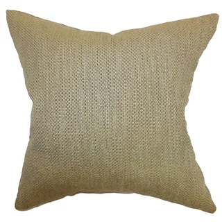 Necocli Brown Solid Feather and Down Filled Throw Pillow
