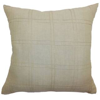 Yachne Beige Ribbed Feature Filled Throw Pillow
