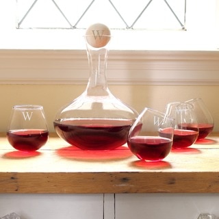 Personalized 5-piece Wine Decanter & Tipsy Tasters Set