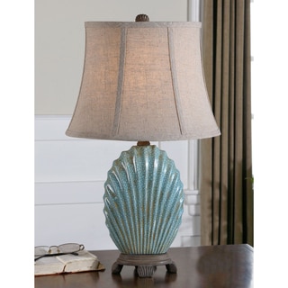 Uttermost Seashell Resin Ceramic Metal and Fabric Floor Lamp