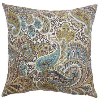 Dorcas Paisley Chocolate Feather Filled Throw Pillow