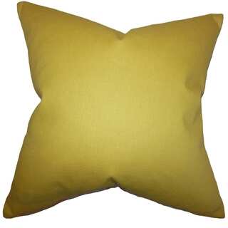 Kalindi Solid Yellow Feather Filled Throw Pillow