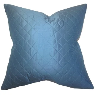 Lexis Solid Blue Feather Filled Throw Pillow