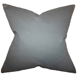 Kalindi Solid Grey Feather Filled Throw Pillow