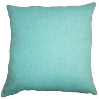 Haloke Solid Turquoise Feather Filled 18-inch Throw Pillow