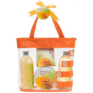 Mango Pear Orange Tote Bag Spa Gift Set