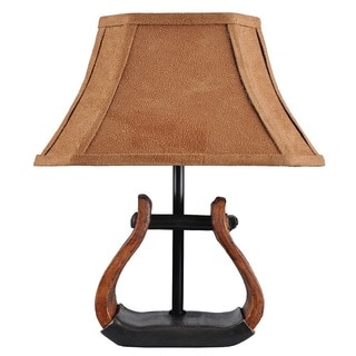 Somette Stirrup Accent Lamp with Suede Shade