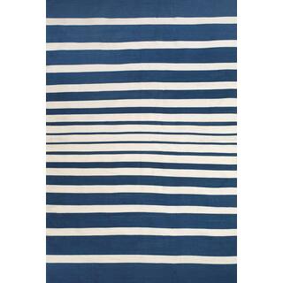 Grand Bazaar Hand Woven Polyester Salta Rug in Cobalt / White (8' x 11')