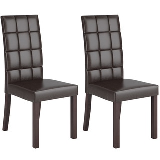 CorLiving Atwood Dark Brown Leatherette Dining Chairs (Set of 2)