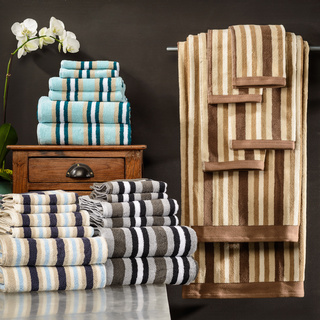 Superior Collection Luxurious Stripes 100-percent Cotton 6-piece Towel Set