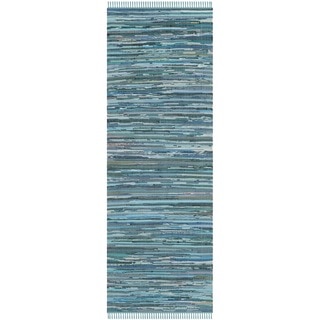 Safavieh Hand-woven Rag Rug Blue Cotton Rug (2'3 x 6')