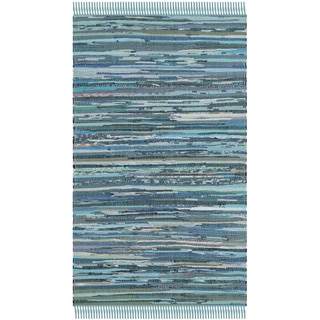 Safavieh Hand-woven Rag Rug Blue Cotton Rug (2'6 x 4')