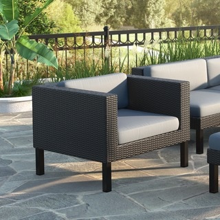 CorLiving Oakland Patio Chair in Textured Black Weave