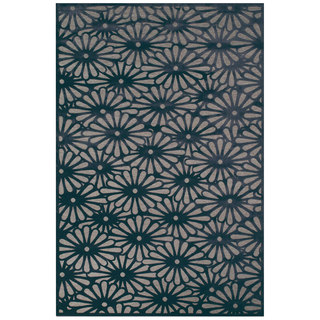 Grand Bazaar Power Loomed Viscose Laois Rug in Gray/Charcoal 5'-3" X 7'-6"