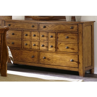 Grandpas Cabin Aged Oak 7-drawer Dresser