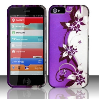 INSTEN Rubberized Design Plastic Hard Plastic Protector Phone Case Cover for Apple iPhone 5/ 5S/ SE