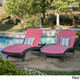 Toscana Outdoor Wicker Adjustable Chaise Lounge with Cushion (Set of 2) by Christopher Knight Home