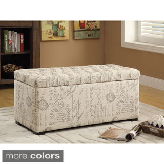 Ave Six Sahara Tufted Storage Bench with Easy-care Fabric & Slam Proof Lid