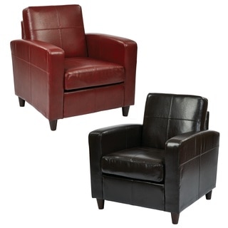 Clay Alder Home Gramercy Club Chair in Environmentally Friendly Eco Leather & Solid Wood Legs