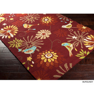 Hand-Hooked Lucy Transitional Floral Indoor/ Outdoor Area Rug (5' x 8')